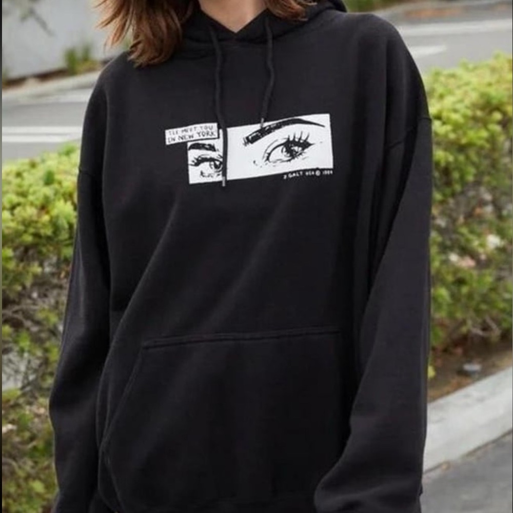 Brandy Melville Off Black Graphic Eye Sweatshirt